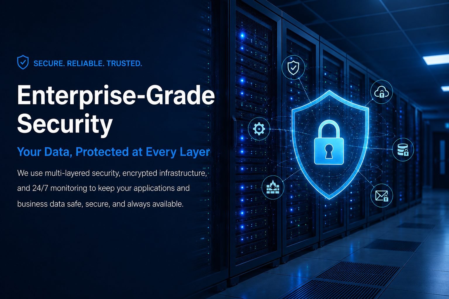 Cloud Innovics enterprise security infrastructure — encrypted, monitored